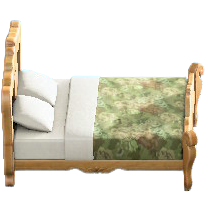 エレガントなベッドのライトブラウンの画像