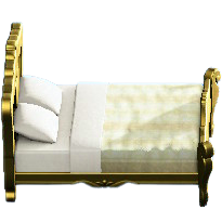 エレガントなベッドのホワイトストライプの画像