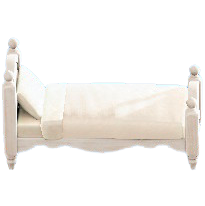 カントリーなベッドのホワイトの画像