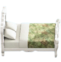 エレガントなベッドのホワイトの画像