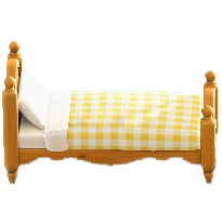 カントリーなベッドのレモンギンガムの画像