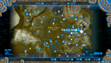 ツルギガニの場所マップ