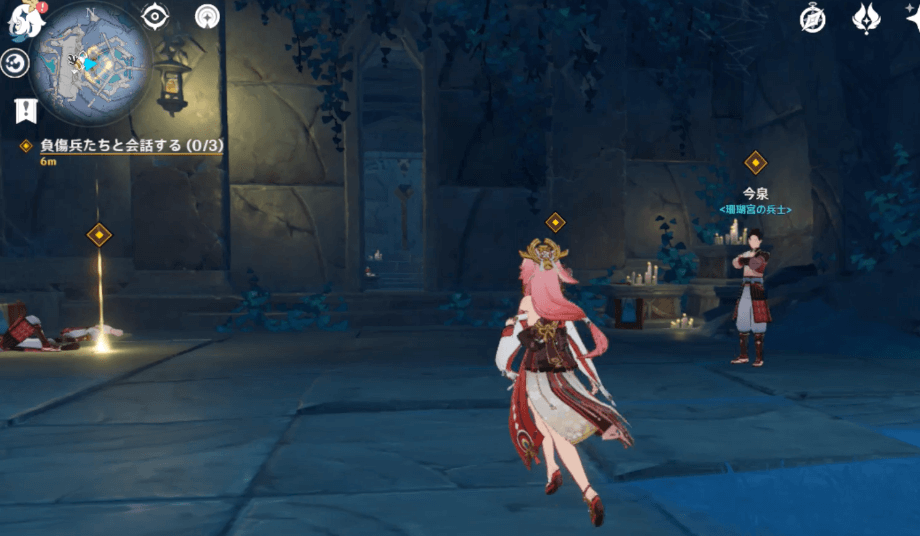 近くの負傷者に話しかける