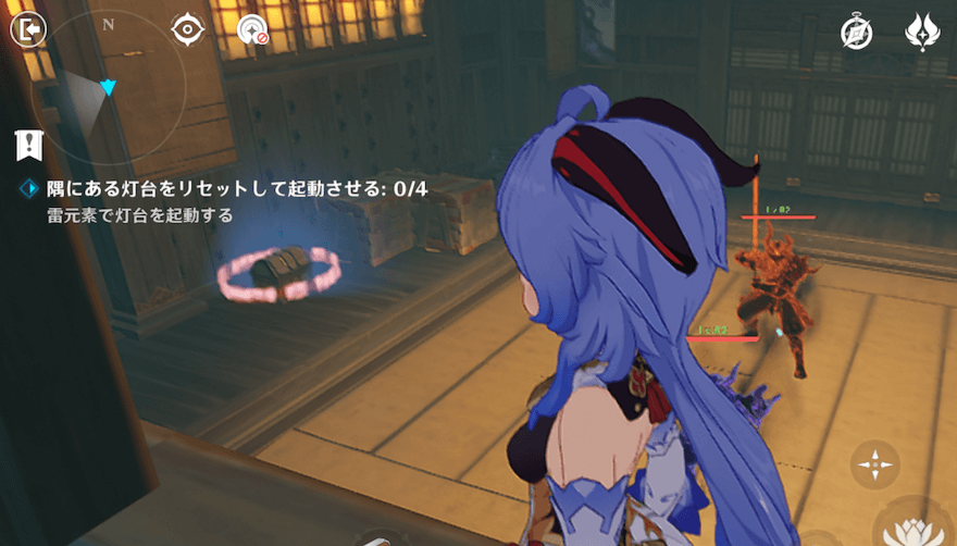 畳の部屋に居る海乱鬼を倒す