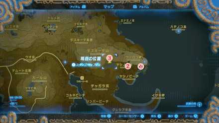 鉱床の場所詳細マップ