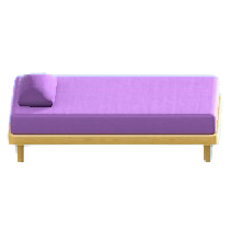 シンプルなベッドのパープルの画像