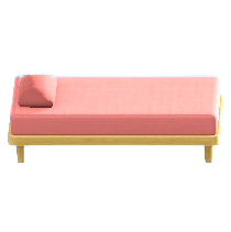 シンプルなベッドのピンクの画像