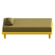 シンプルなベッドのイエローの画像