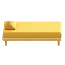 シンプルなベッドのイエローの画像