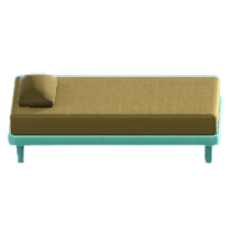 シンプルなベッドのグリーンの画像