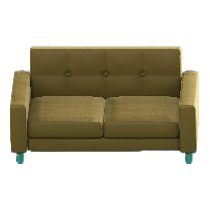 シンプルなソファのブルーの画像