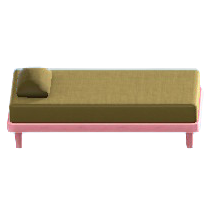 シンプルなベッドのピンクの画像