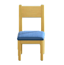 シンプルなチェアのブルーの画像