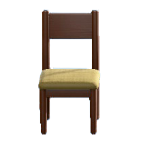 シンプルなチェアのブラウンの画像