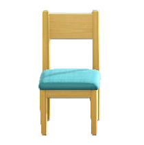 シンプルなチェアのライトブルーの画像