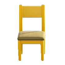 シンプルなチェアのイエローの画像