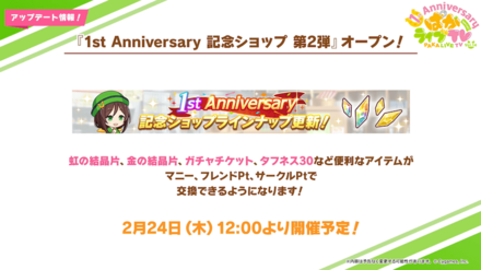 1周年記念ショップ第2弾オープン