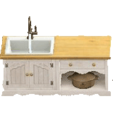 カントリーなキッチンのホワイトの画像