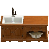 カントリーなキッチンのダークブラウンの画像