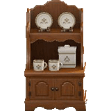 カントリーなカップボードのダークブラウンの画像