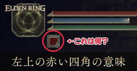 左上の赤い四角について