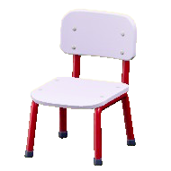 がっこうのイスのホワイト×レッドの画像