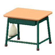 がっこうのつくえのベージュ×グリーンの画像