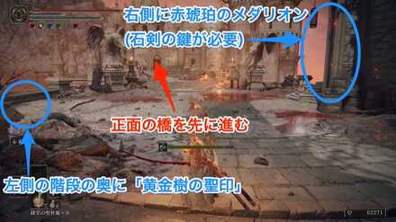 正面の橋を先に進む