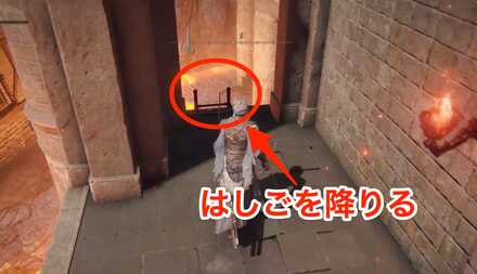 はしごを降りる