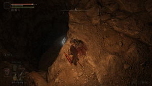 穴下りの洞窟：足場を経由して降りよう