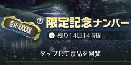 限定記念ナンバー