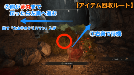 竜塚の洞窟アイテム回収ルート