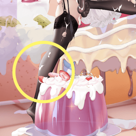 少女廻戦の脱げた黒ストッキングのタップする場所