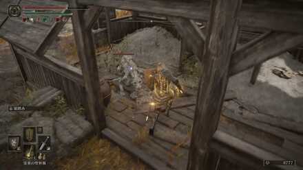 村の風車牧場の犬