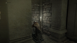 巨人戦争の英雄墓：レバーを操作して下へ