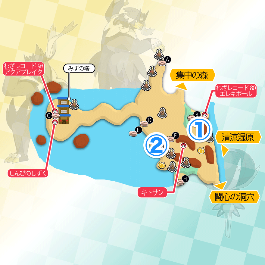 チャレンジビーチのぼんぐりマップ