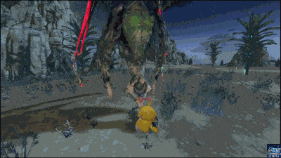 サヴァキュリオの尻尾攻撃