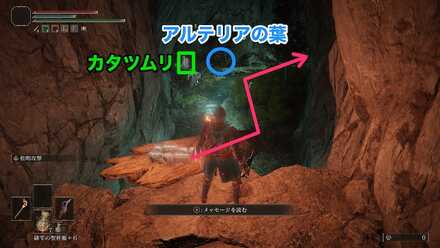 段差を降り、道なりに進む