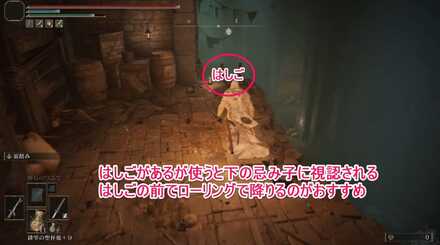 忌み捨ての地下：はしごは使わずローリング落下がおすすめ