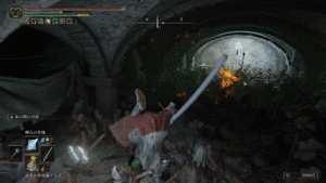 テントの中にある取れないアイテムは敵の狂い火で壊す