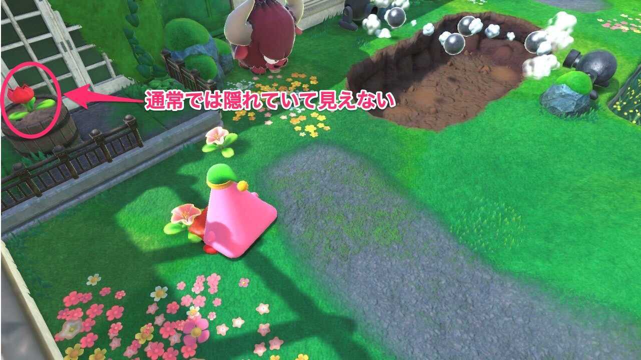 突進する敵の左にあるタルの上