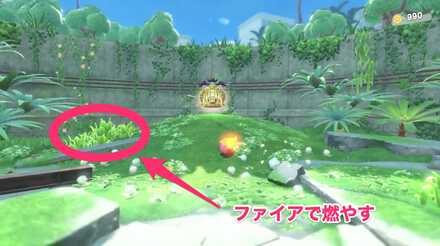 ゴール手前の草の中