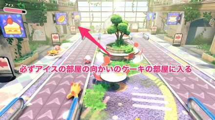 ケーキの部屋に入る