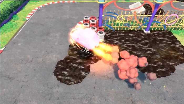 第3コーナーのダートをジャンプで避ける