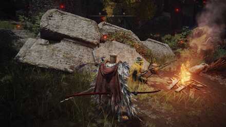 リエーニエ湖の岸辺の商人