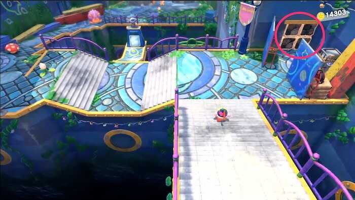 坂道を2回下った先のブロックの中