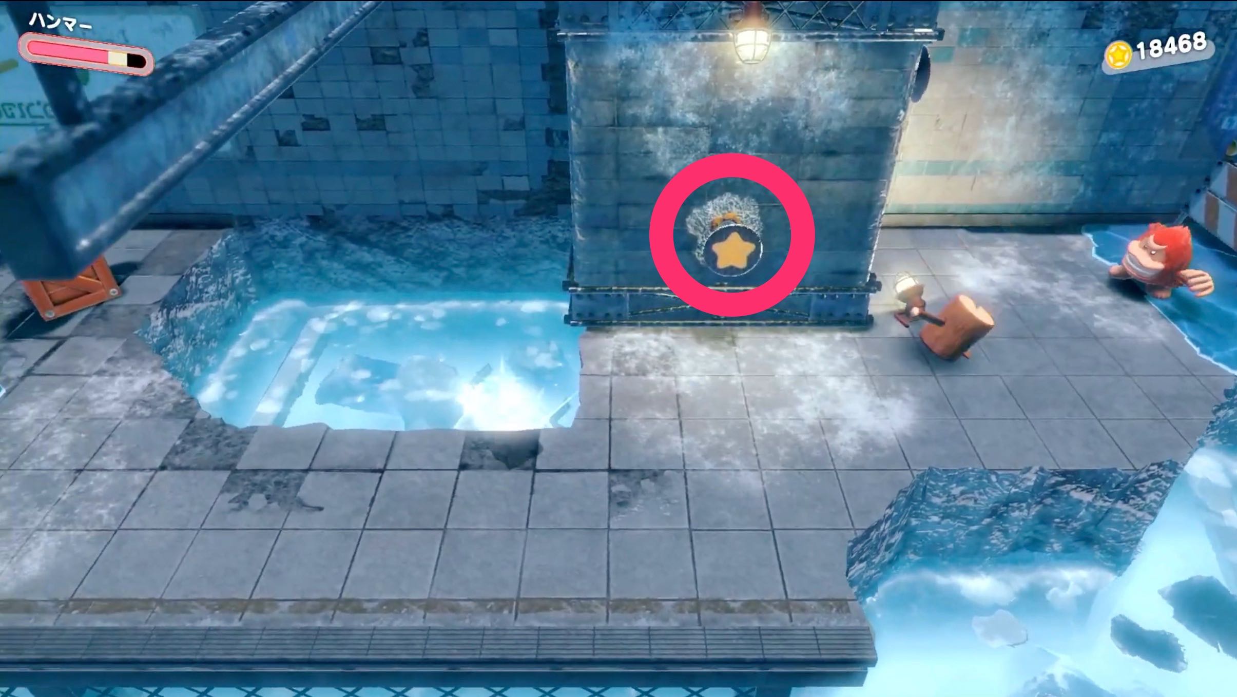 エリア2の釘のある壁