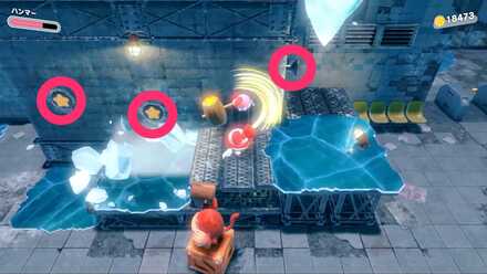 3つの釘をハンマーで打つ