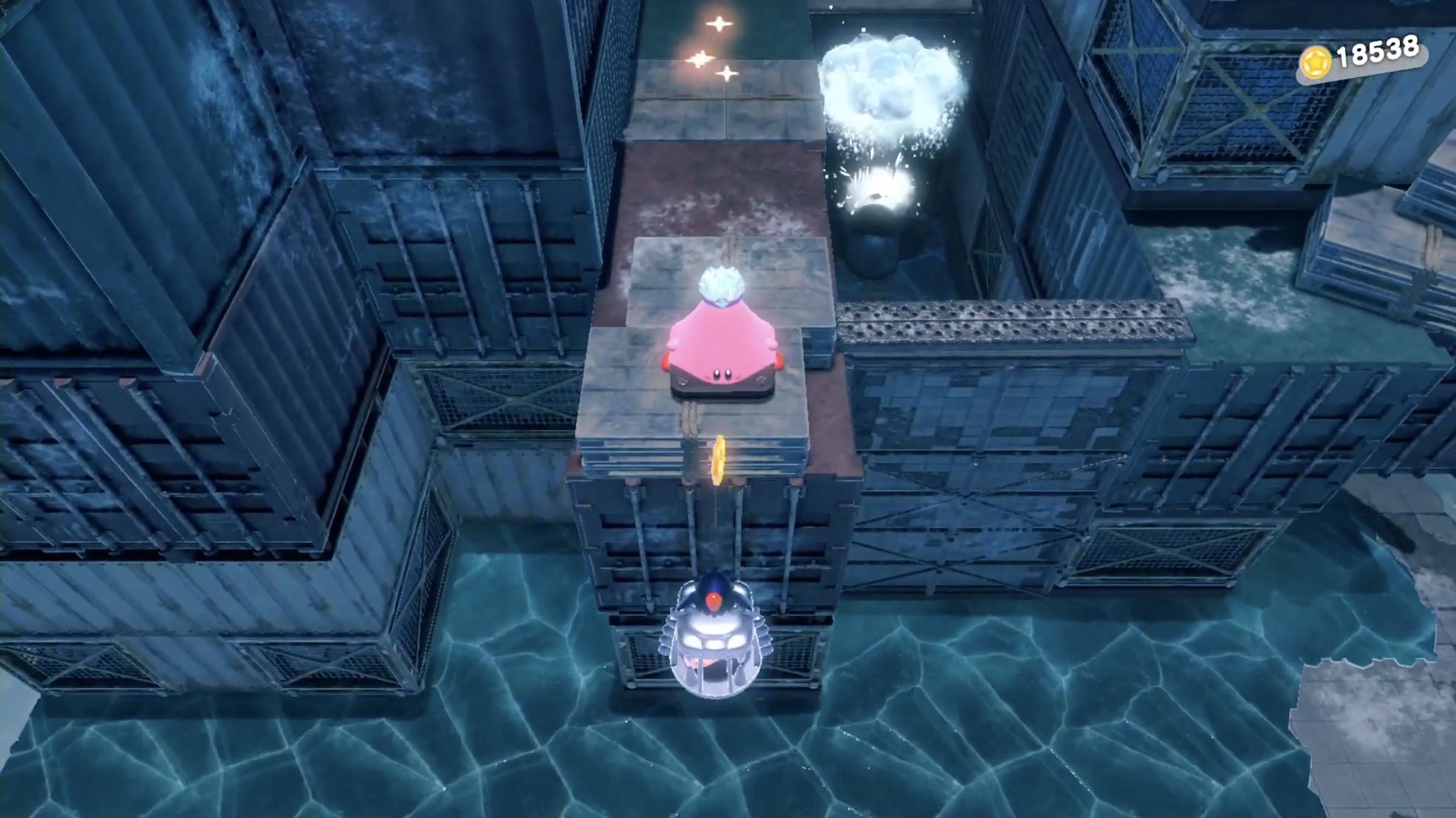 移動する壁の上