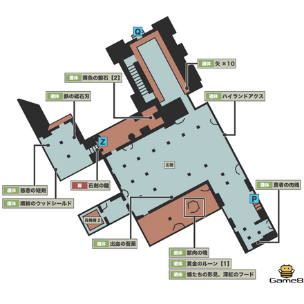 城壁の塔東側1層目のマップ